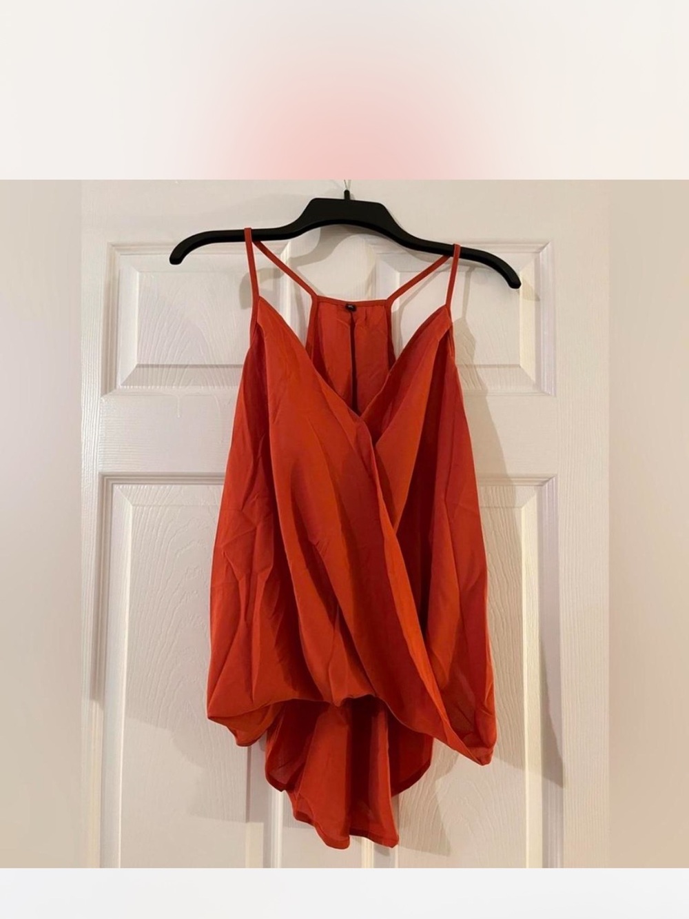 Orange Draped Spaghetti Strap Top